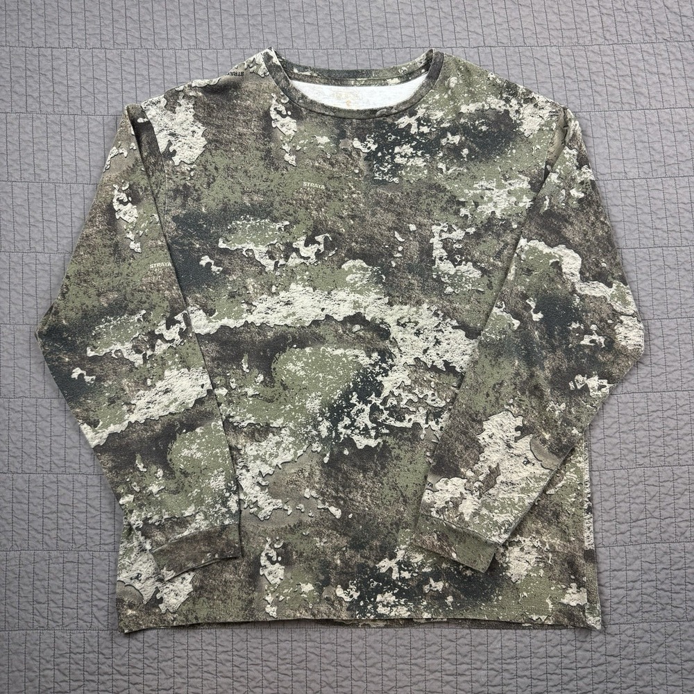 Redhead T Shirt Men Large Green Strata Camo Outdoors Hunting Long‎ Sleeve